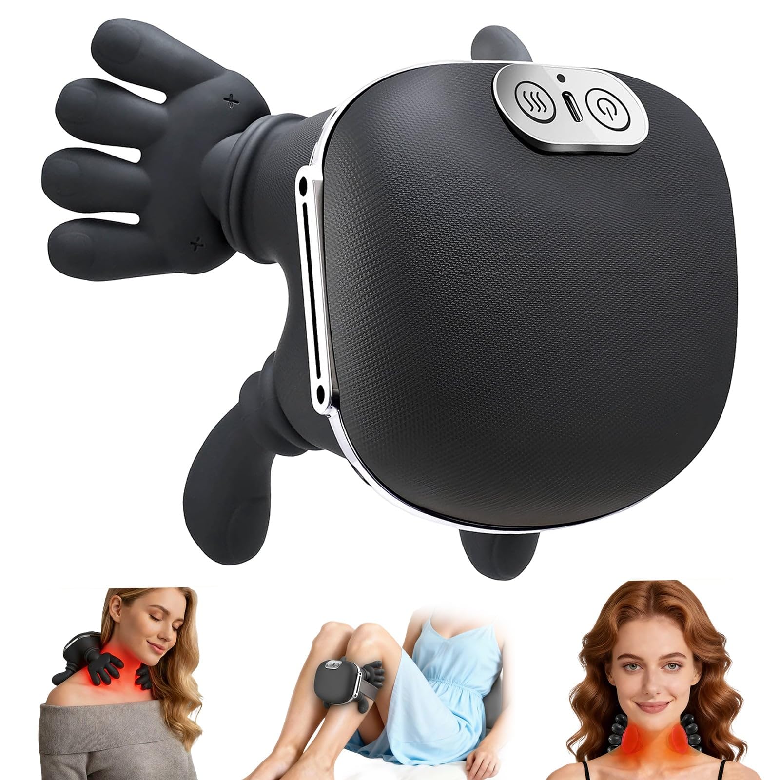 Photo 1 of ANUWEO Shoulder & Neck Massager with Heat, 4D Bionic Heated Neck Massager with Fingers Simulates a Real Palm Massage for Comfort, 3 Intensity Levels + 2 Heat Settings Relax Muscle Tension