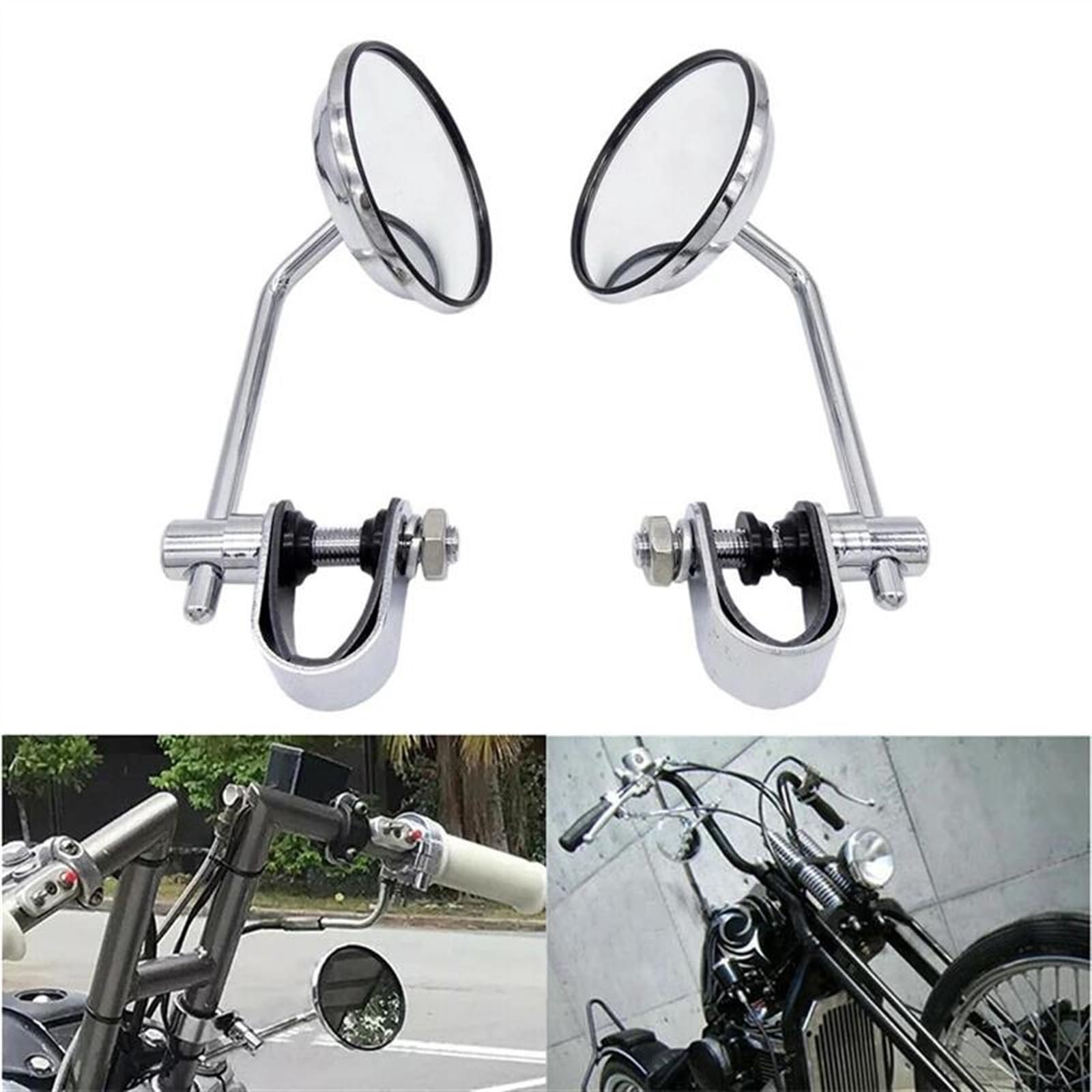 NINOMA specchietto Angoli ciechi Specchietti Retrovisori Laterali Moto da 7/8" Cromati/Neri per Kawasaki (Color : Black)