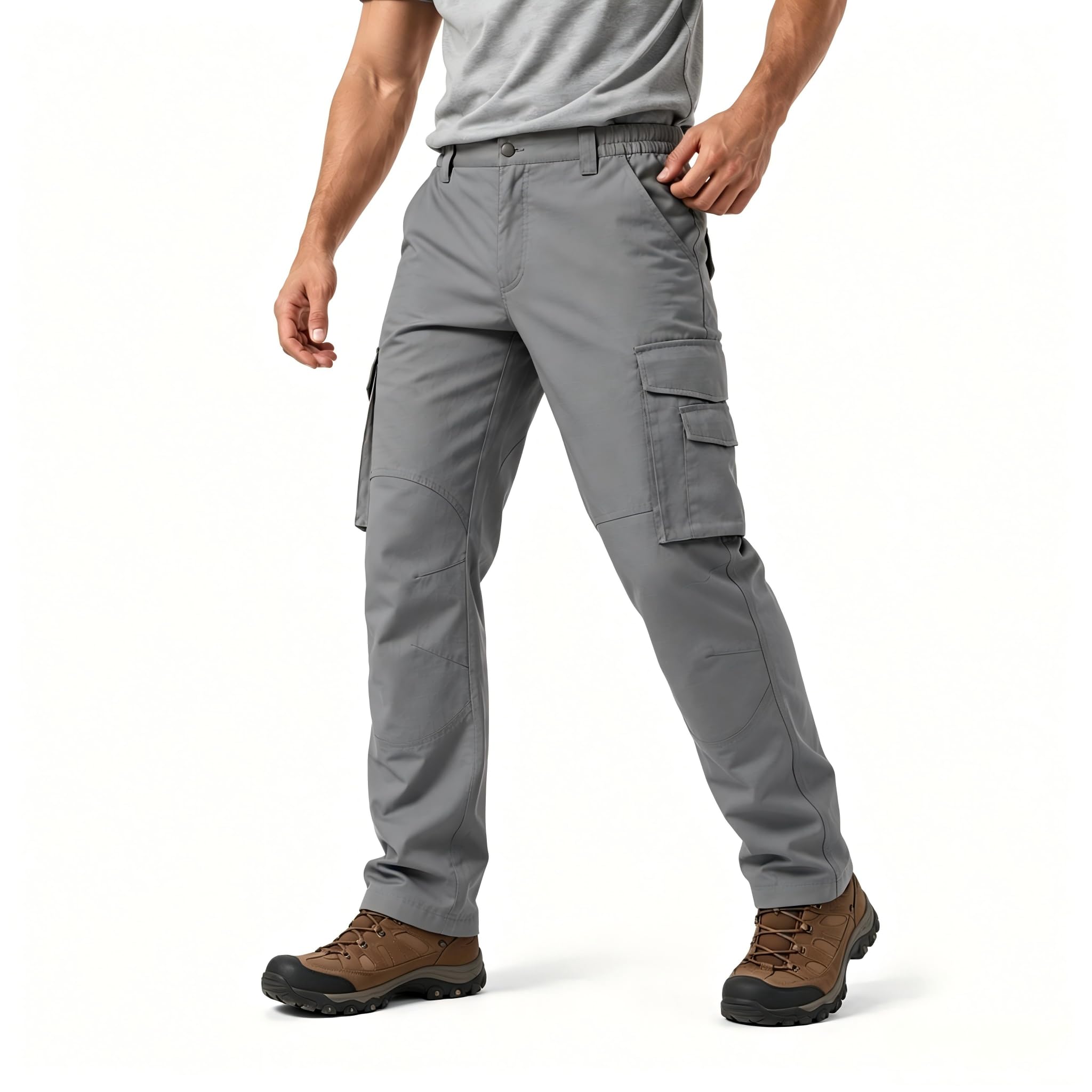 ZITY Pantalones Cargo Hombre Tácticos Ripstop Multibolsillos, Pantalones de Trabajo Outdoor Resistentes para Trekking y Senderismo