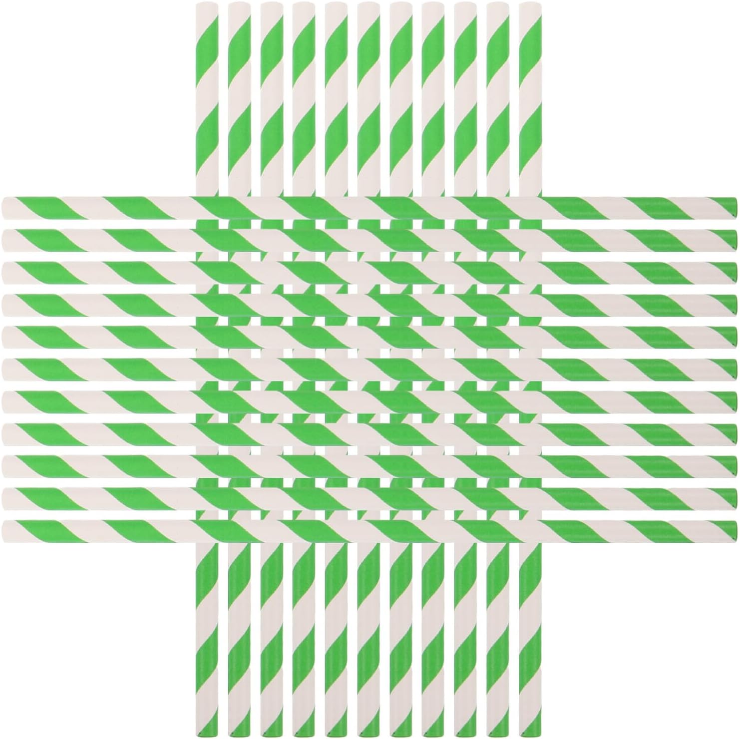 100pcs Striped Paper Drinking Straws Bulk, Disposable Colorful Paper Stir Straws for Coffee Cocktails Juice Drinks, Eco-friendly Party Supplies
