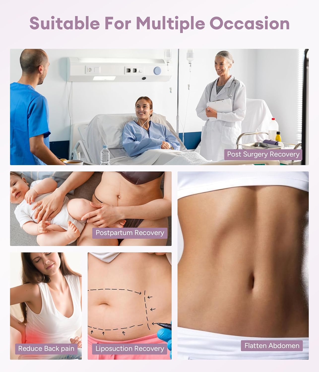 YERKOAD 360 Lipo Foam Post Surgery Ab Board Breathable Tummy Tuck Recovery Waist Cincher Abdominal Compression Board - Image 6