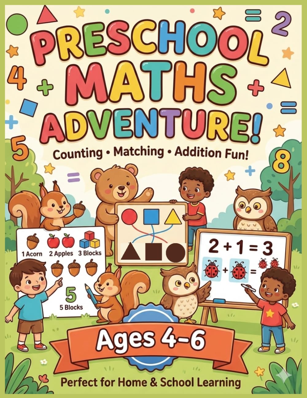 Math Made Easy workbook : Preschoolers, kindergarten,1st Grade, Elementary Math, number tracing, counting, Addition, coloring, Fun Activities workbook ... Maths workbook for Early Learners Ages 3–6