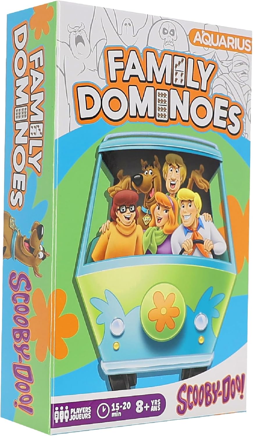 AQUARIUS Scooby-Doo Family Double 6 Dominoes Game – 28 Cartoon Tiles Featuring Scooby Doo – Easy Matching Game for Kids & Adults – Official Scooby-Doo Merchandise