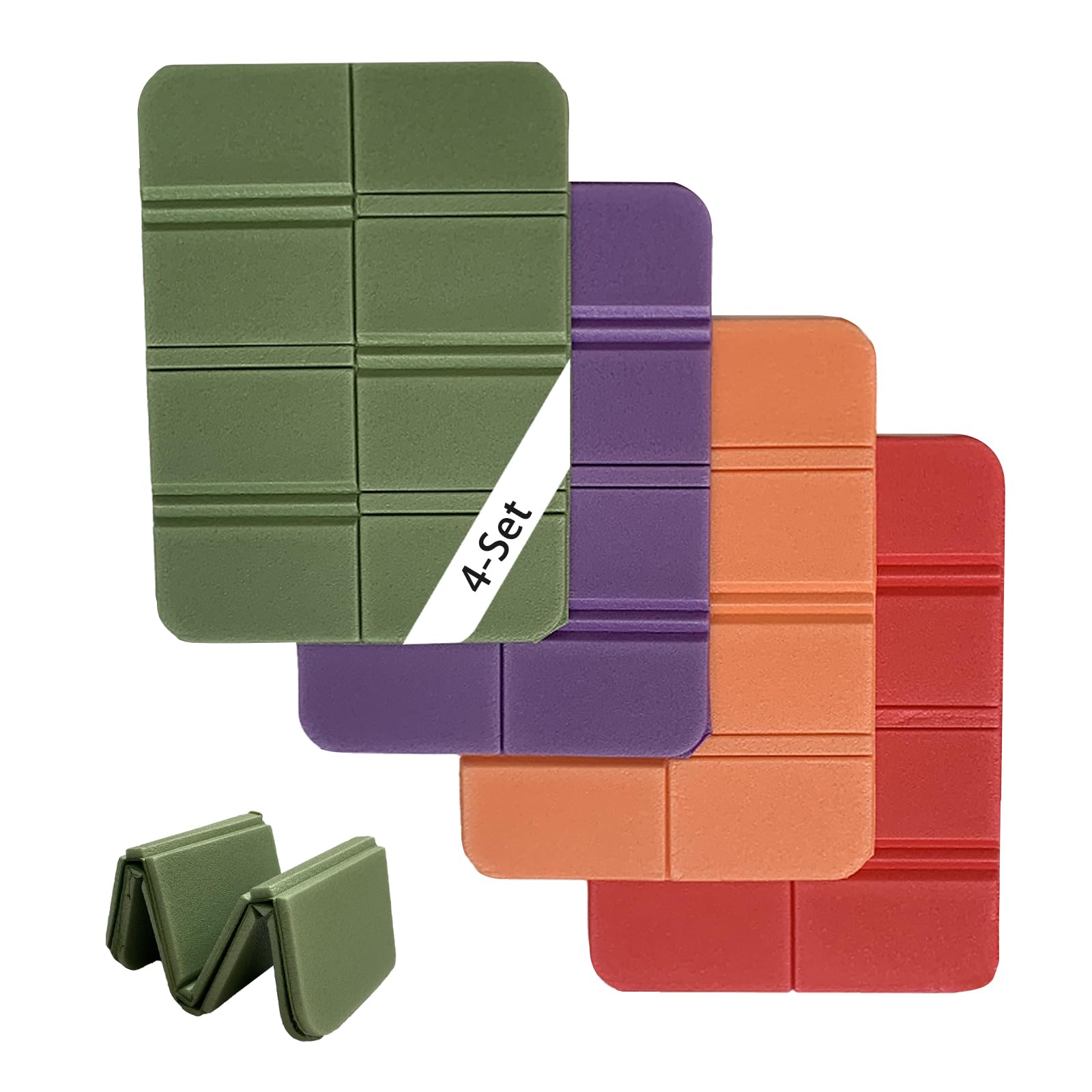 4pcs Moistureproof Foldable Outdoor Seat Cushion,Folding Foam Sit Mat Thermally Insulated Folding Seat Pad Moisture-Proof Folding Seat Mat for Outdoor Hiking Walking Camping Picnic Park(4 Colors)