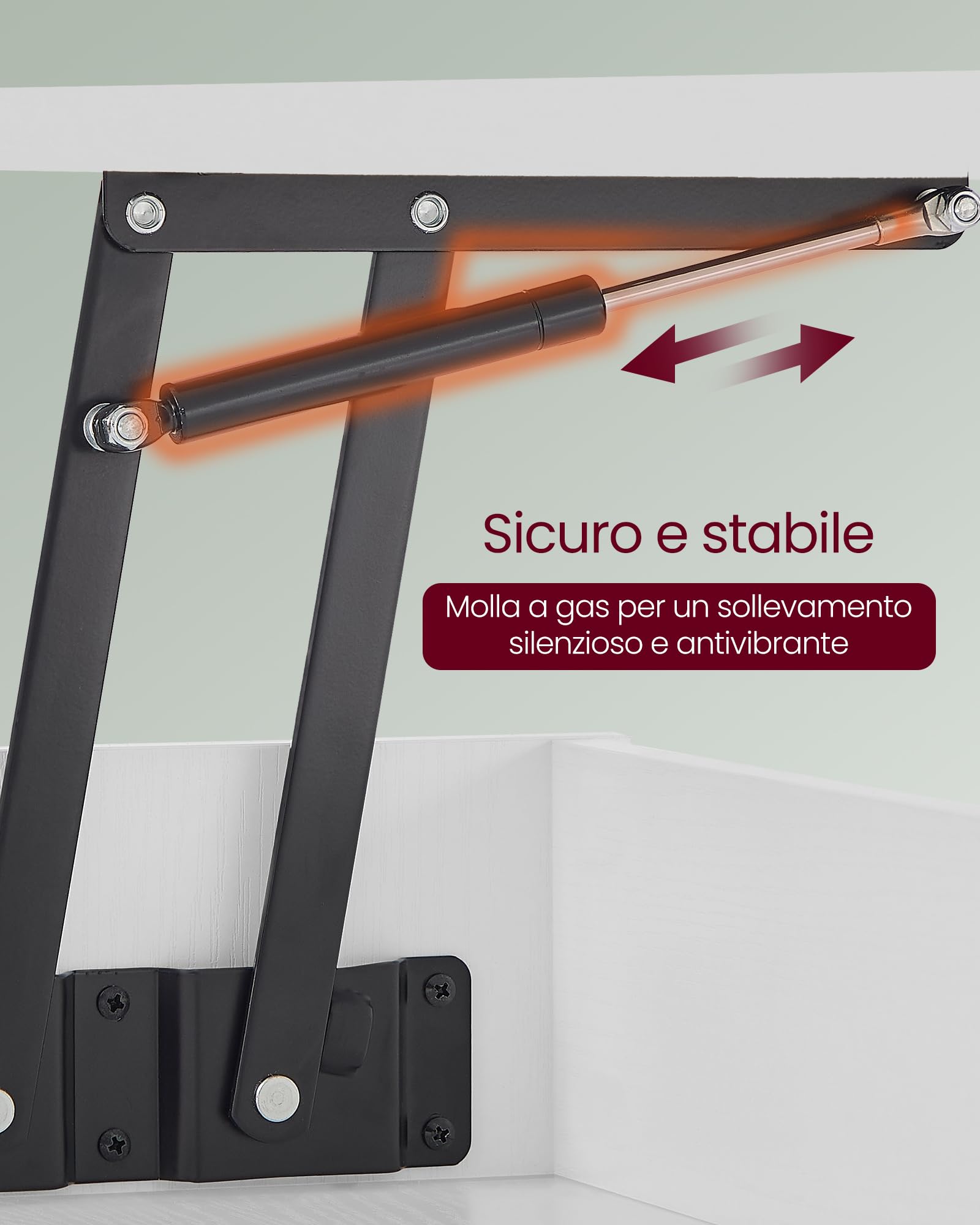 VASAGLE Tavolino da Salotto, Tavolino da Caffè con Piano Sollevabile, Molla a Gas, Vano Nascosto, Ripiano Aperto, Soggiorno Ufficio Sala da Pranzo, Bianco Neve e Bianco Opaco LCT267WE01