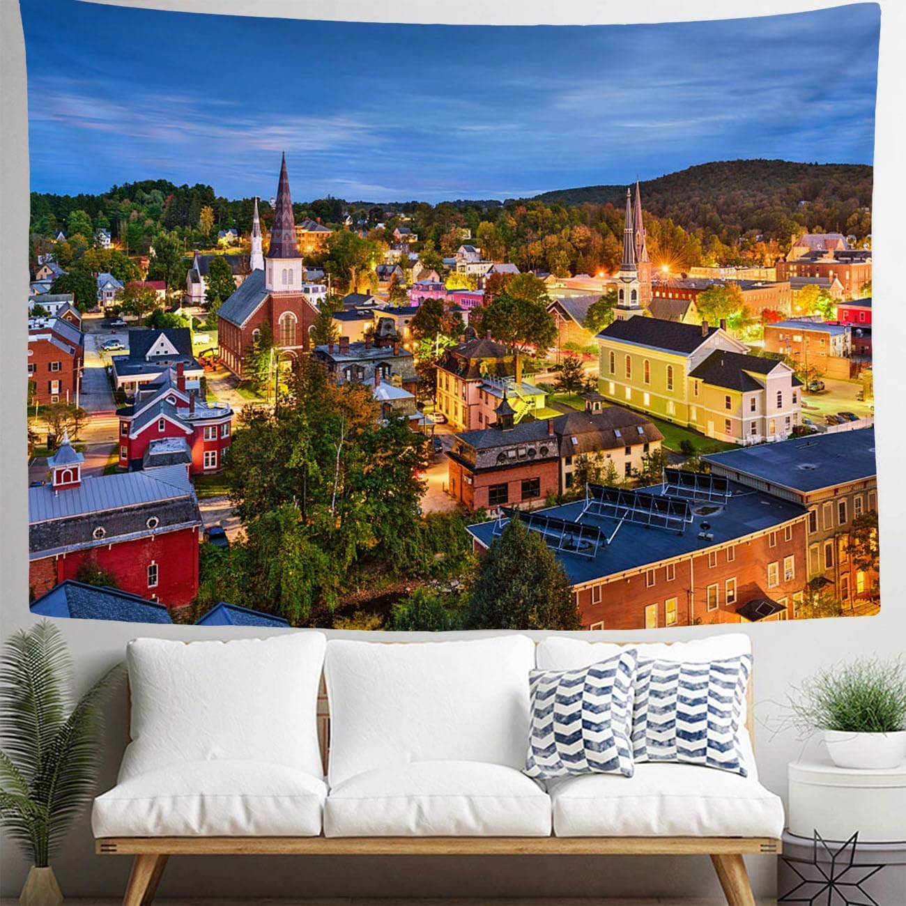 Generisch Wandteppich Europäische Stadt Wandtuch Landschaft, Wandteppiche 240x260 cm Tapisserie Wandbehang Stoff Wanddeko für Wohnzimmer Schlafzimmer Wohnheim B-2519