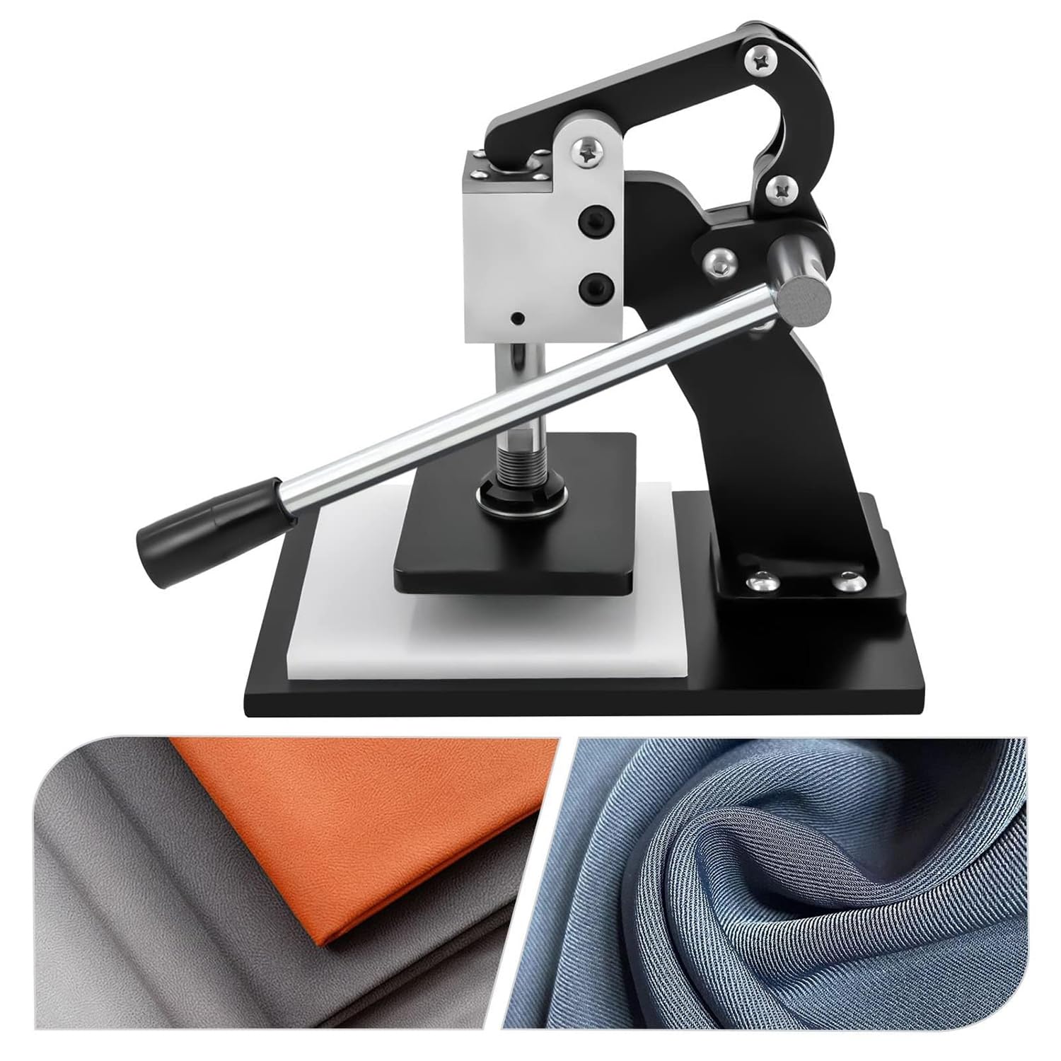 Manuelle Lederform-Stanzmaschine, Handdruck-Probenahme-Stanzmaschine, Deep Throat Design, Lederprägemaschine mit PVC-Pad-Schneidemaschine, für Leder