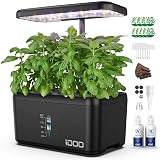iDOO Coltivazione Idroponica con 8 Baccelli e Luce LED Crescita Piante 8-Pod
