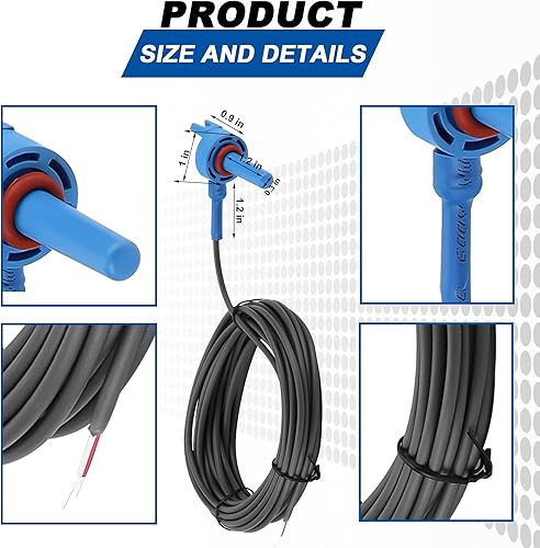 Miniatura 4 de 520272 Sensor de temperatura para aire, agua, sistemas de control de automatización de piscinaspa de repuesto solar y bomba con cable de 20 pies,