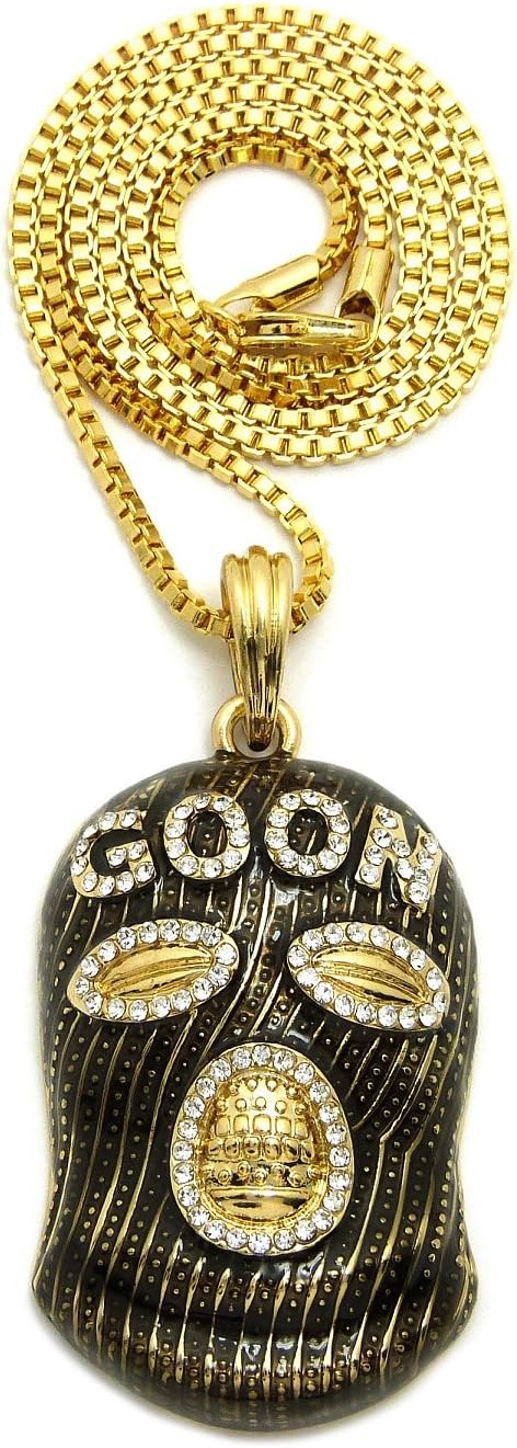 Fashion 21 Goon Ski Mask Man Pendant 18,20,24 inches Various Chain Necklace in Gold, Silver Tone
