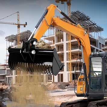 48 Sieve 790mm/31in Excavator Screening Bucket with 94mm Center Wheelbase 90mm Span Length Holes Excavator Screening Bucket Attachment for Filtering Sorting Agriculture Construction