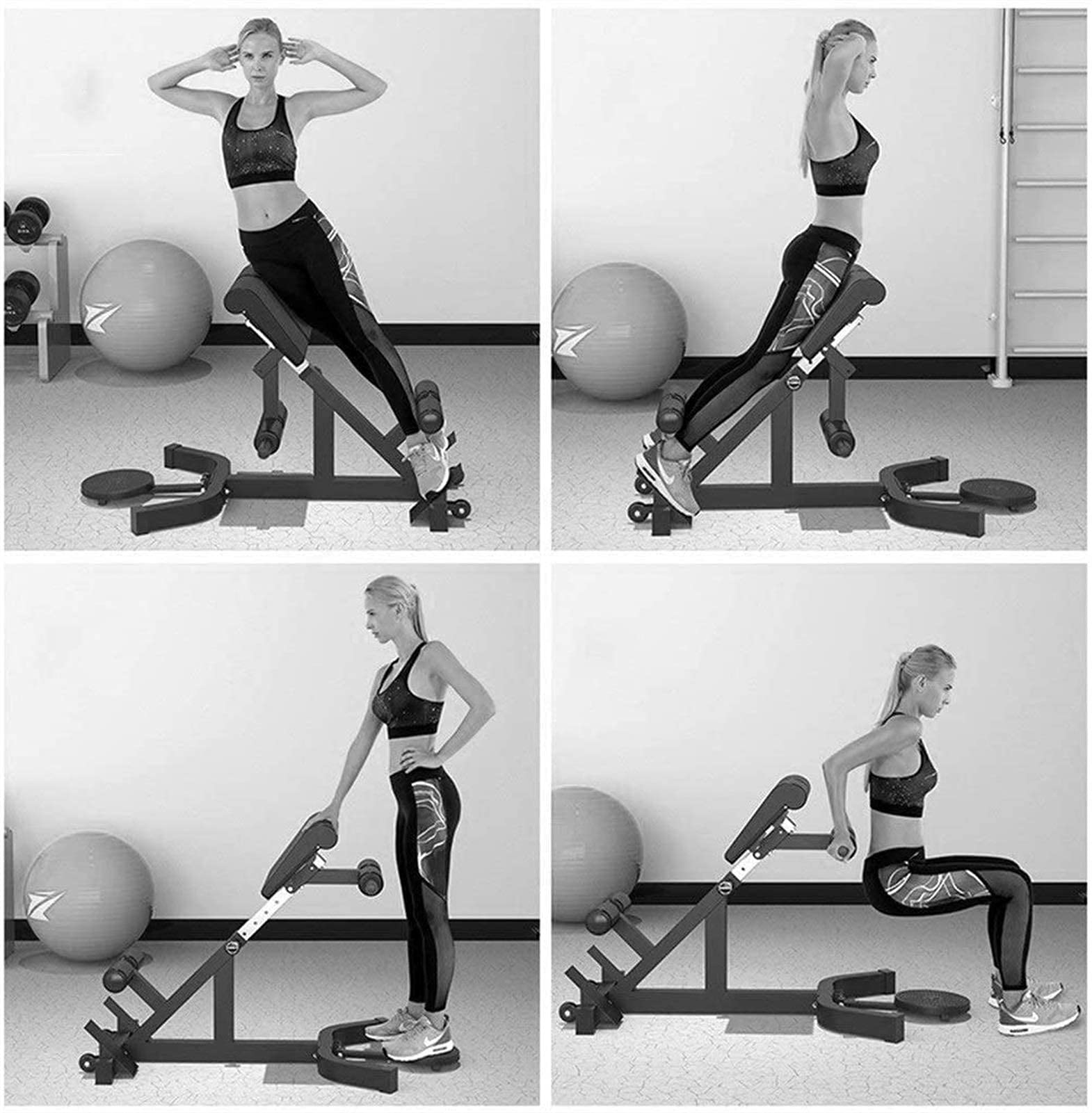 Ławka do ćwiczeń, ławka do hantli Regulowane ławki Wielofunkcyjna deska do ćwiczeń na plecach Krzesło fitness Domowa pomoc do siedzenia Składana ławka „sześć w jednym” Ławka do wyciskania