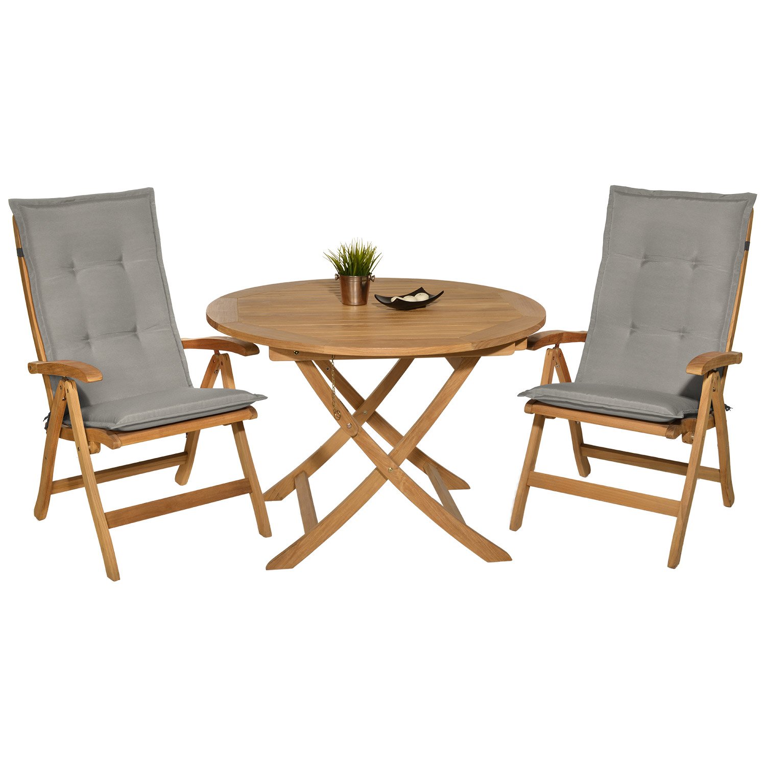 Beautissu Set di 2 Cuscini per Sedie da Esterno 120x50x6 cm Loft HL – Resistente e Comodo Anche Cuscino per Sdraio da Esterno Reclinabili Spiaggine e Poltrone – Grigio Chiaro