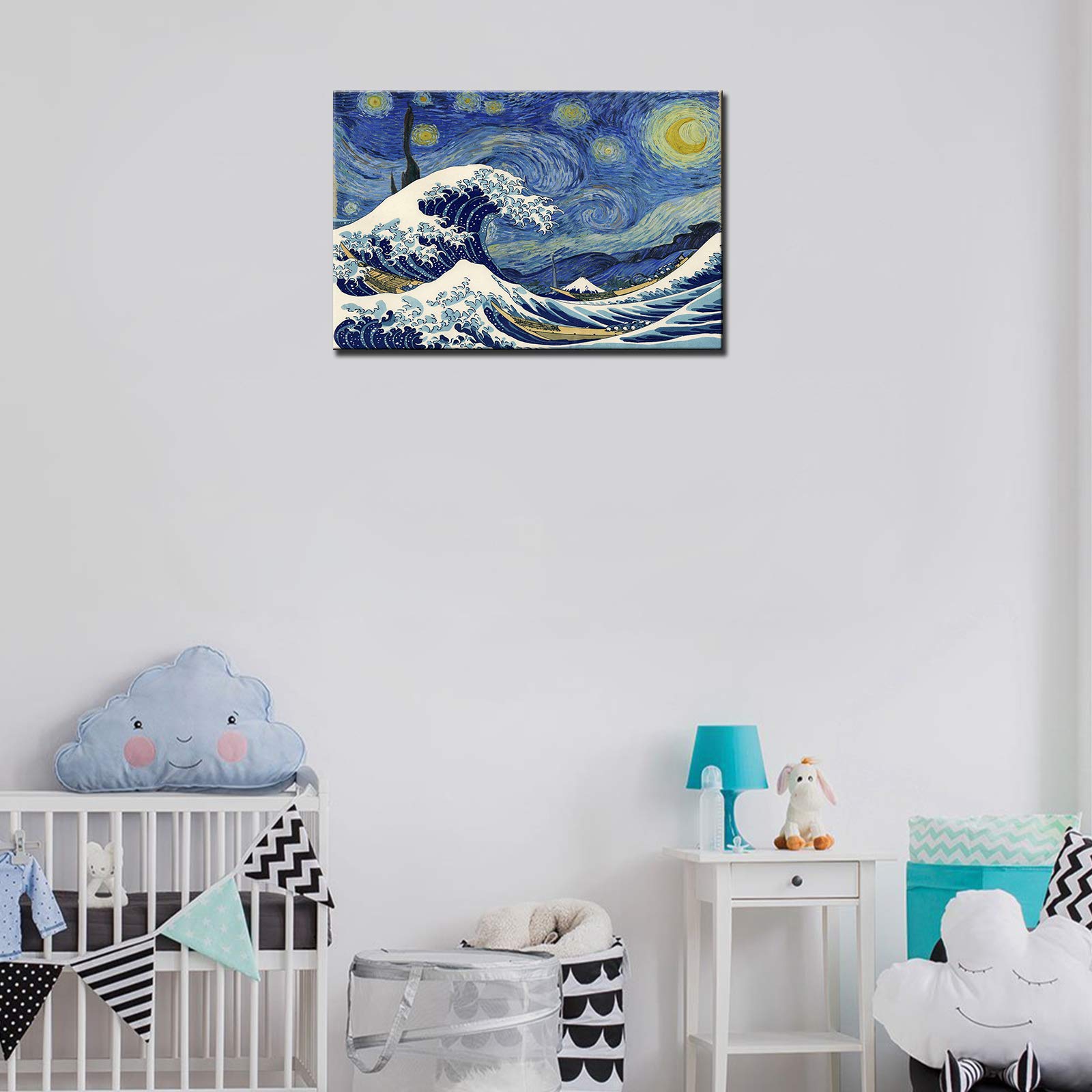 Amazon.co.jp: アートポスター ゴッホ×葛飾北斎 『神奈川沖浪裏と