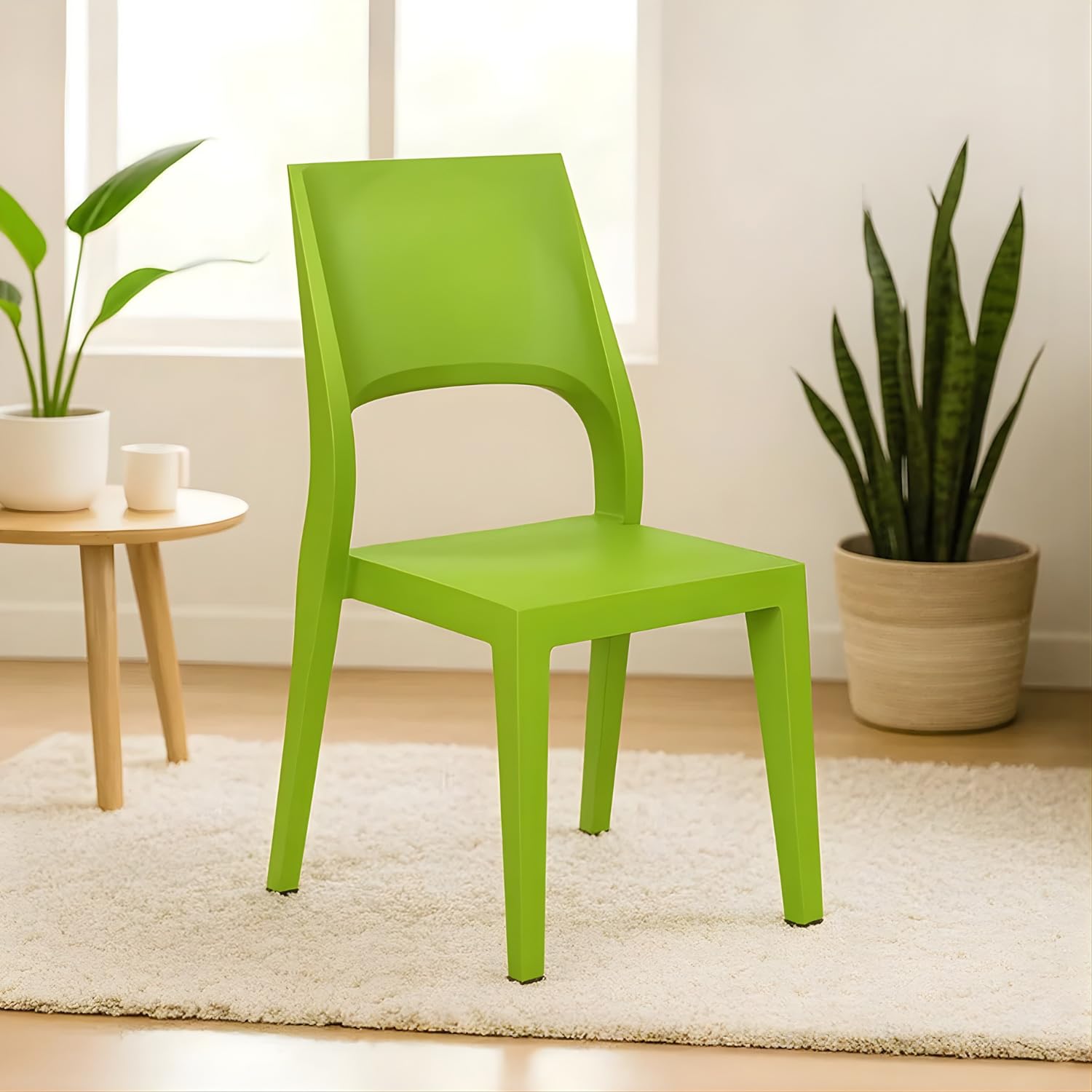 Nilkamal Ace Plastic Chair | for Home, Living Room, Dining Room, Balconies, Outdoor | Stackable Chair | Lush Green-image-7