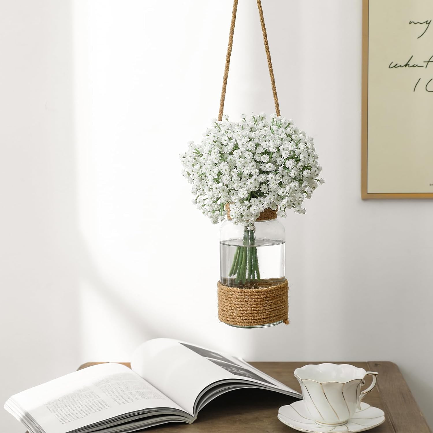 Artificial Babys Breath Flowers, 30PCS Realistic Touch White Gypsophila Bouquet, Faux Babys Breath Bulk Greenery for Wedding Floral Arrangement Party Home Office Garden Decoration