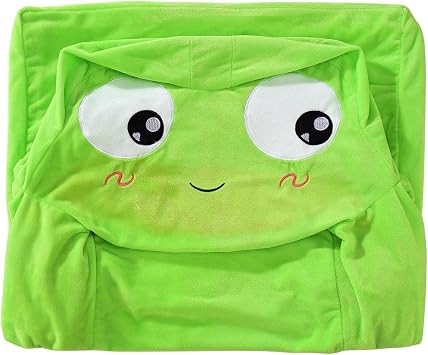 Plush Foldable Kids Sofa Cover,Cute Cartoon 2 in 1 Kids Sofa Cover Backrest Flip Open Sofa Bed Cover for Living Room BedroomWithout Liner FillerD