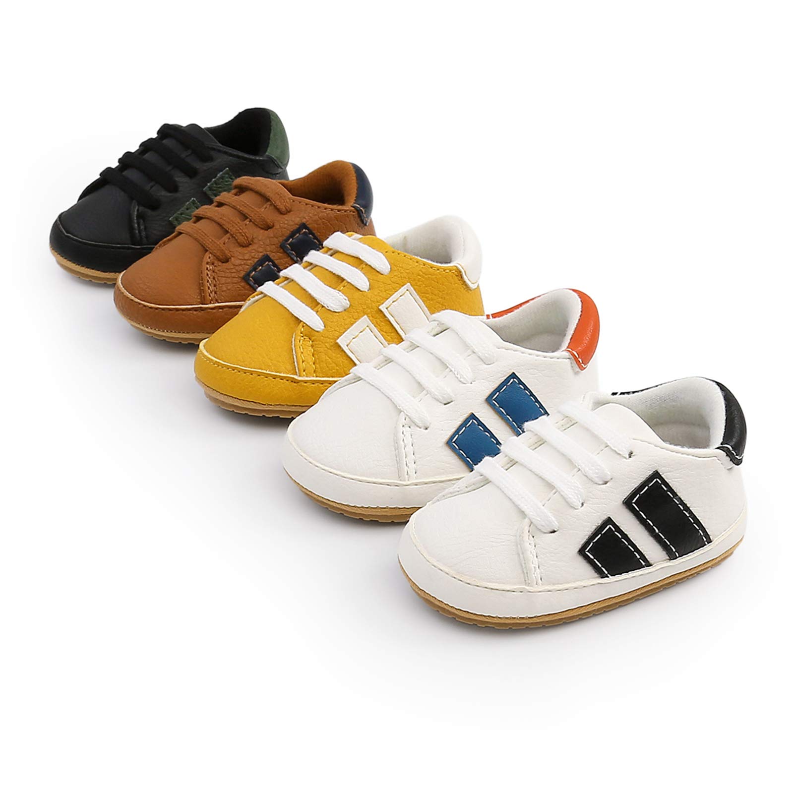 RVROVIC Baby Boys Girls Sneakers Anti-Slip Oxford Loafer Flats Infant Toddler PU Leather Soft Sole Baby Shoes - 5