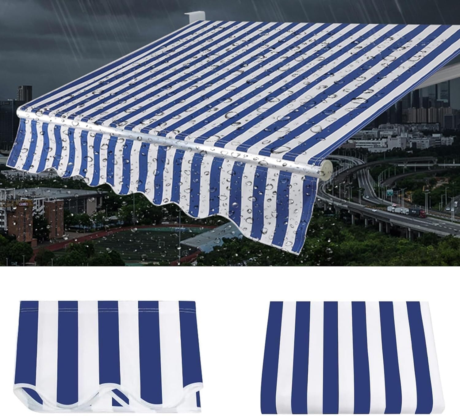ELzEy Einziehbare Markise Oberteil Stoffwechsel Sonnenschutz Leinwand 100% 280g Polyester Sonnenschutz Schutzdach (Farbe: 4m, Size : 1.5m)