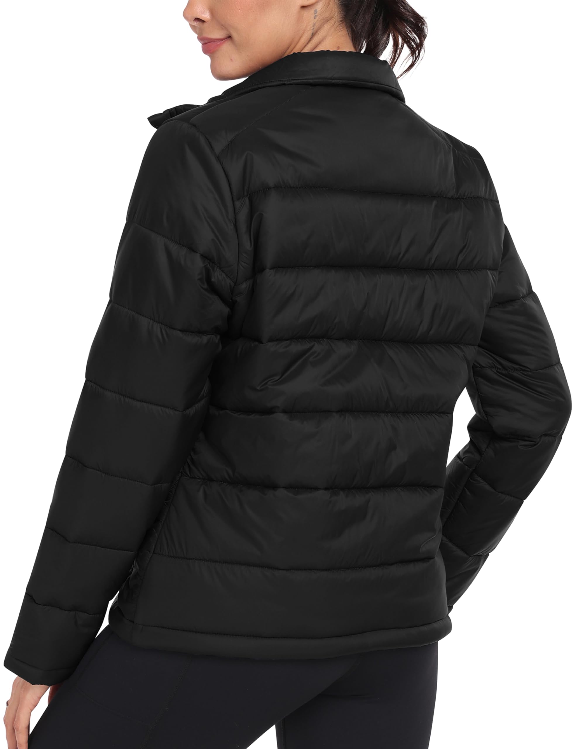 MoFiz Damen Steppjacke Leichte Puffer Jacke Übergangsjacke Warme Winterjacke Gefüttert Pufferjacke mit Taschen für Outdoor Wandern Reisen