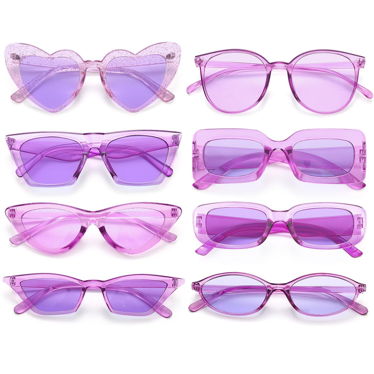Dwenarry Party Sonnenbrille Set Sonnenbrillen Pack Für Damen Vintage Brille Retro 90er Party Brillen Für Karneval/Fasching 8/12 Stücke