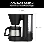 Cuisinart DCC-5570C 5-Cup Cafetière, Carafe en acier inoxydable noir, Réservoir d'eau amovible