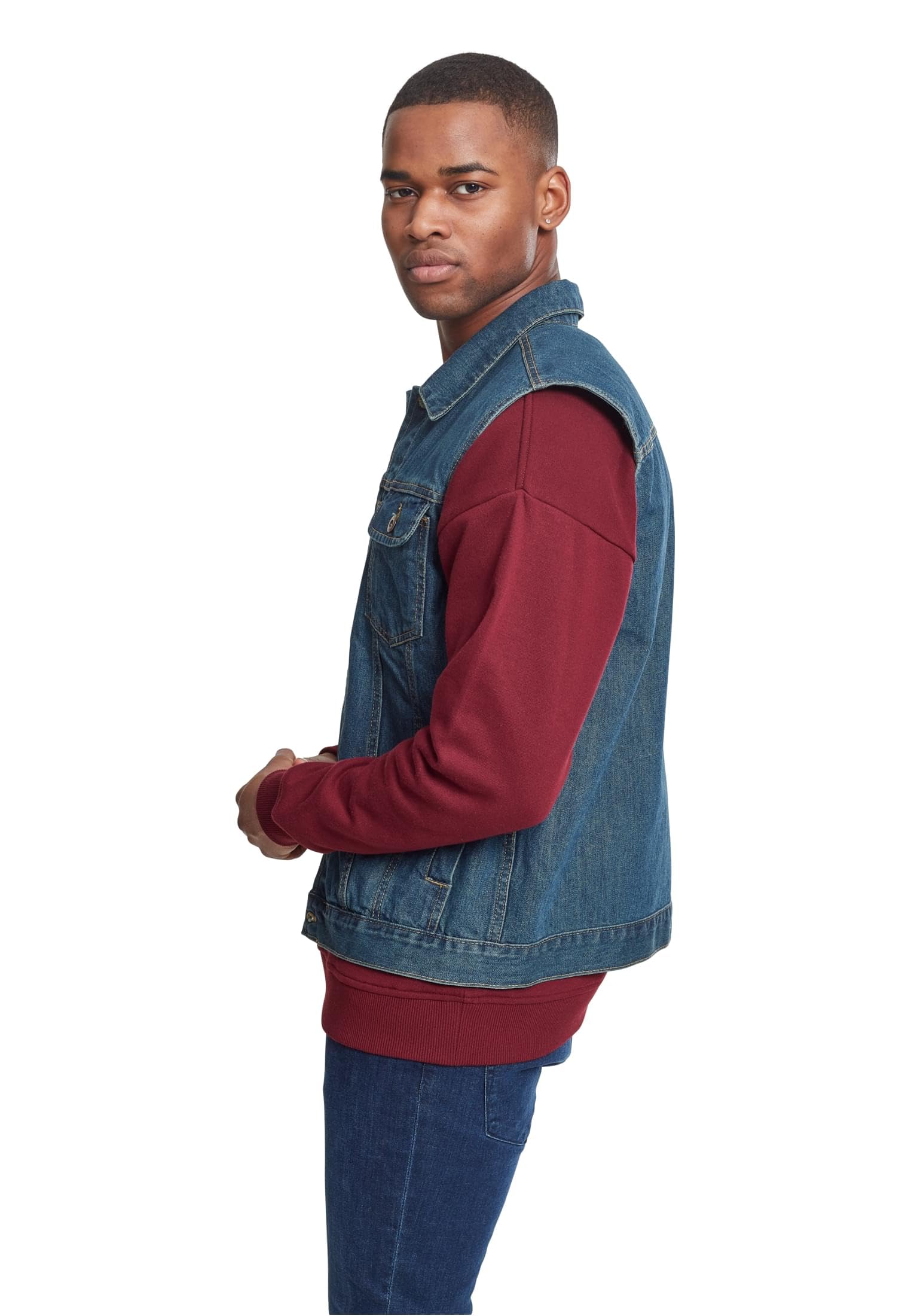 Veste Denim, Blouson en Jean Multi-Poches, Veste Rétro Années 80, Boutons Argentés, Plusieurs Couleurs Disponibles, Taille S–5XL