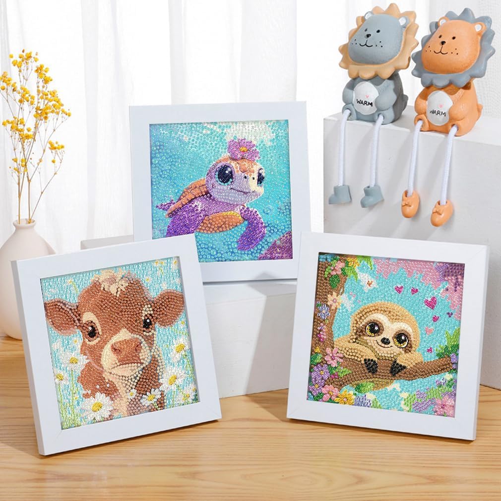 Kids Diamond Painting Kits - Cute Animals Art for Beginners -3
