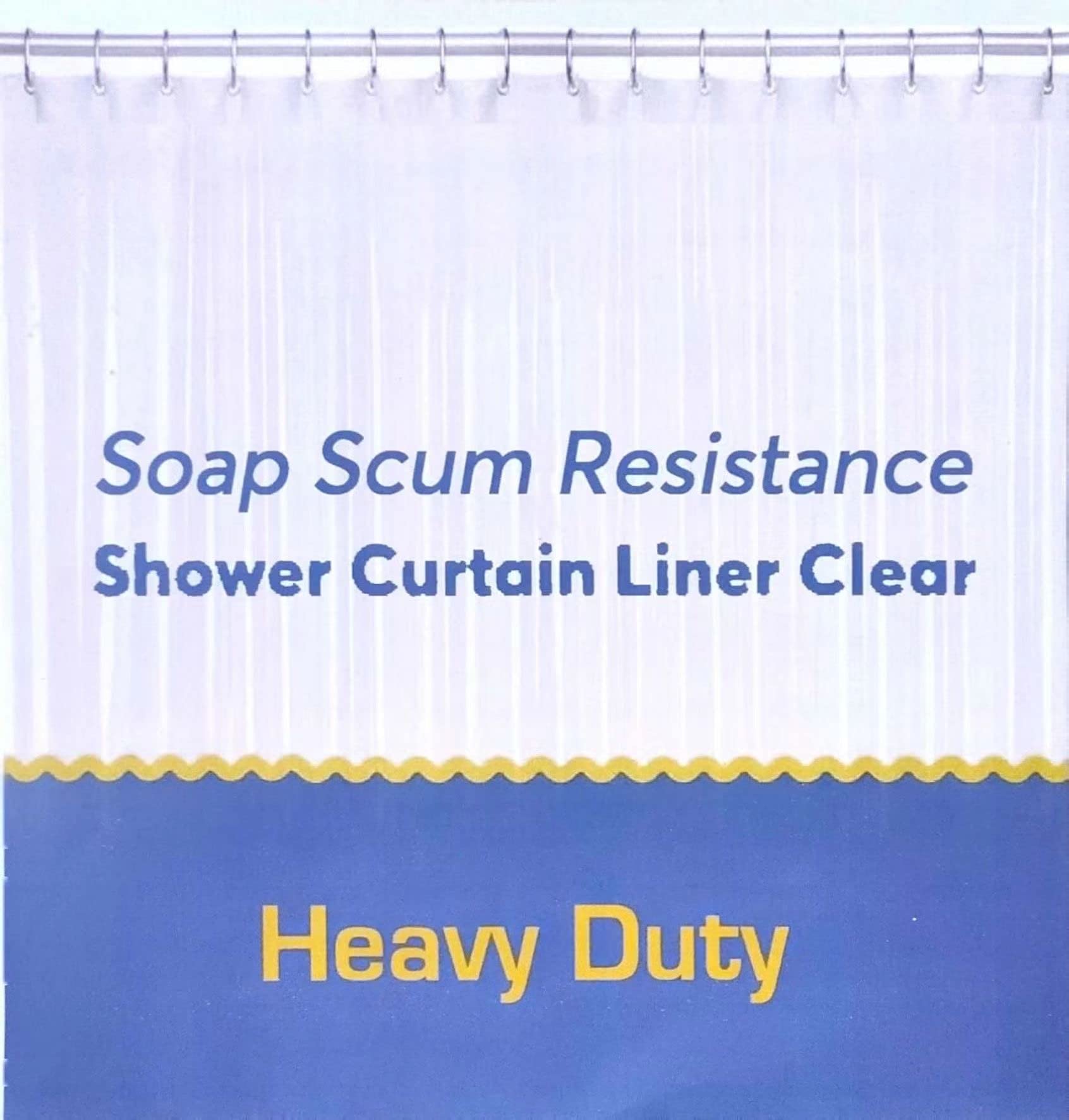 Clear PEVA Shower Curtain Liner - 72x75 Inch Heavy Duty Waterproof Liner With Magnets & Rustproof Grommets, Extra Long For Bathroom - View #4