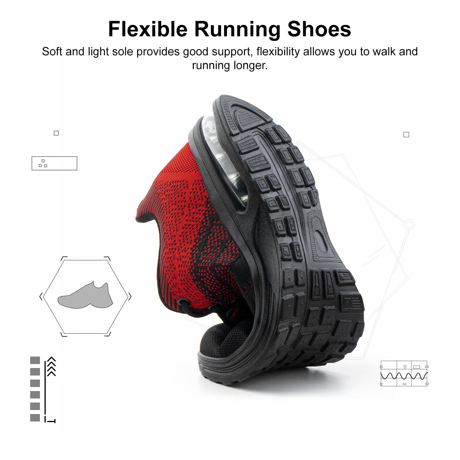 NEOKER Scarpe Running Uomo Donna Scarpe da Corsa Sneakers Scarpe Ginnastica Scarpe Trail Running Scarpe Sportive Platform Outdoor Nero Blu 36-48 EU