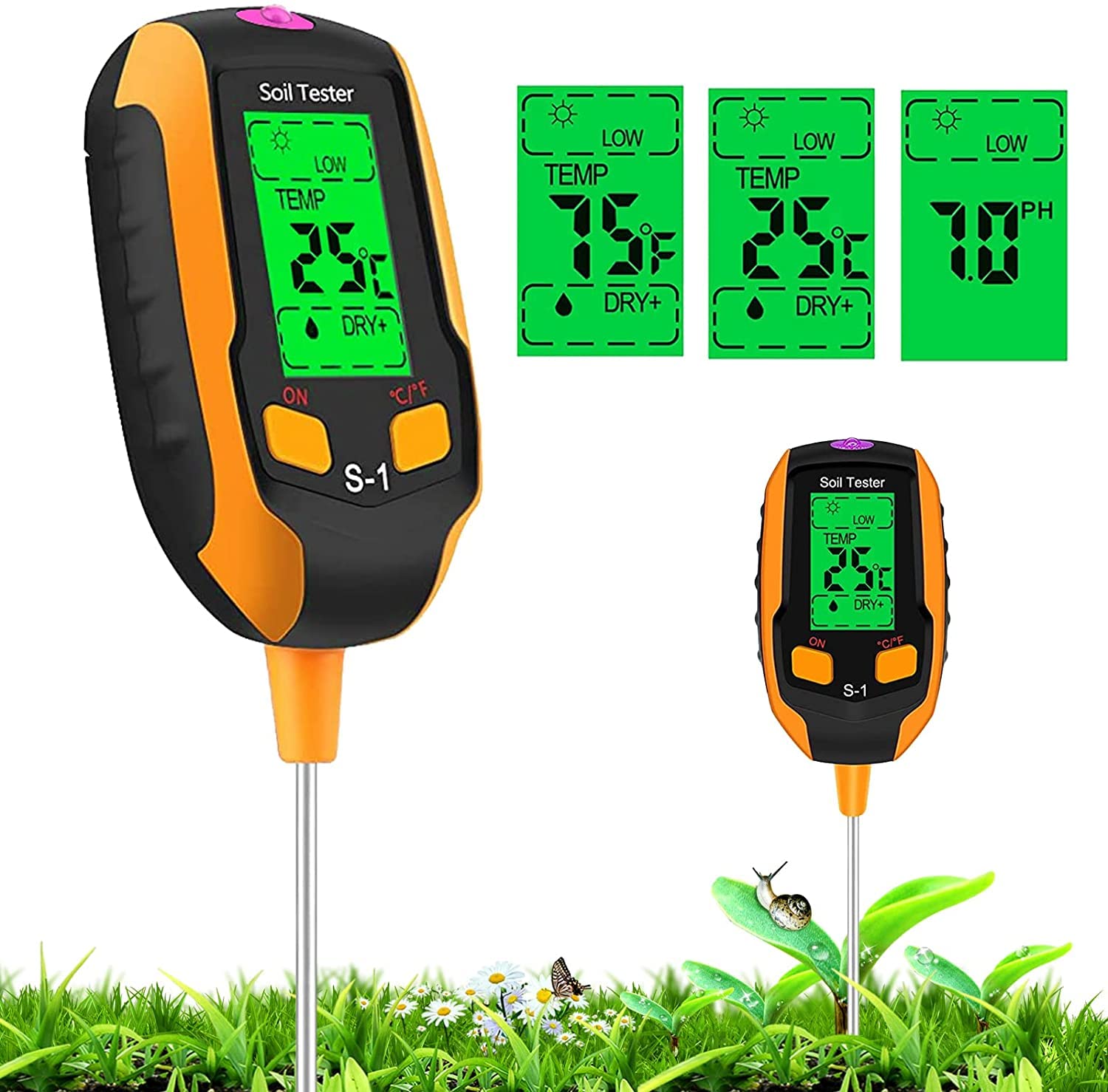 Buy 2022 Upgraded 4in1 Soil Moisture Meter ,Digital Temperature/Soil