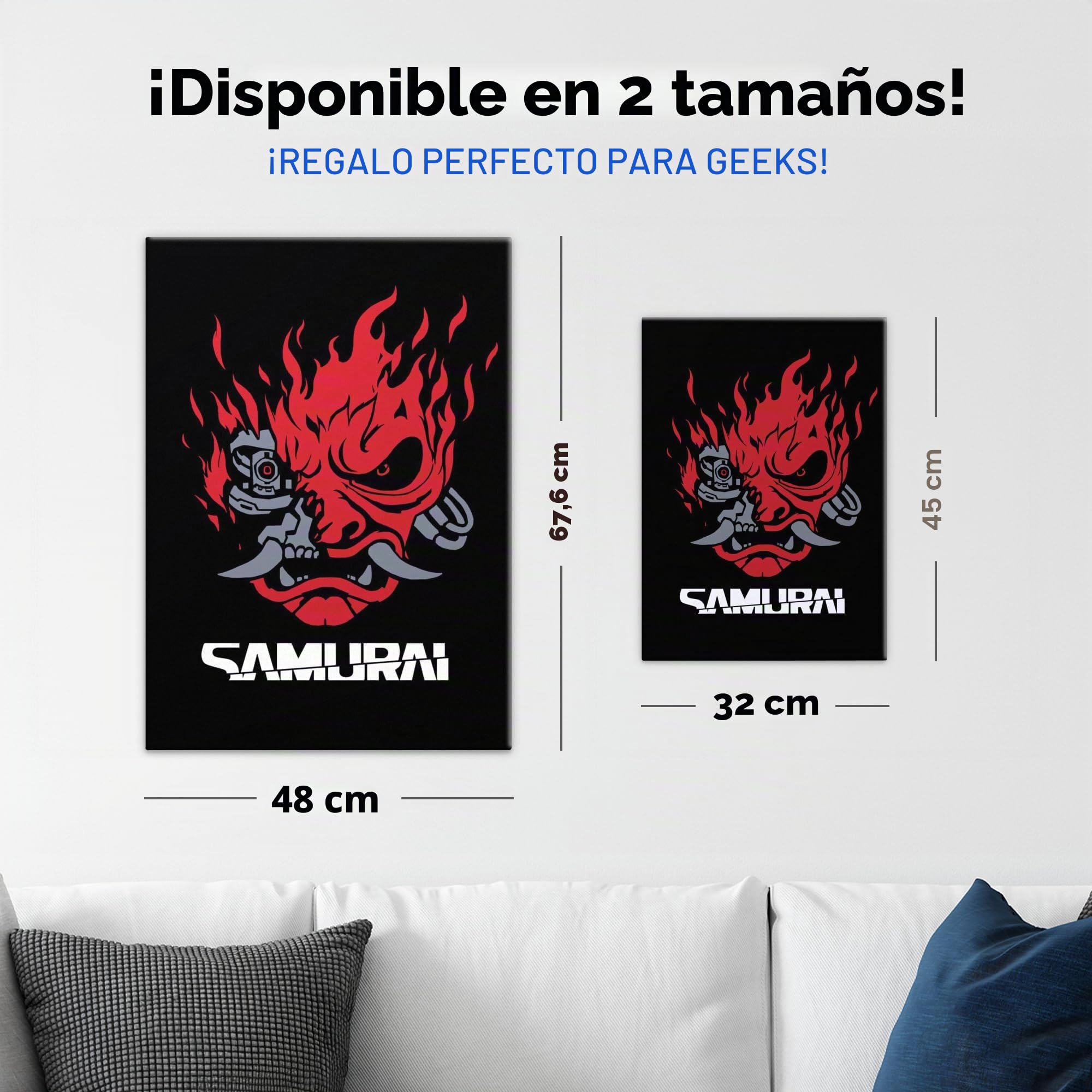 Displate - Póster de Metal - Montado con Imán - Cyberpunk 2077 - Samurai