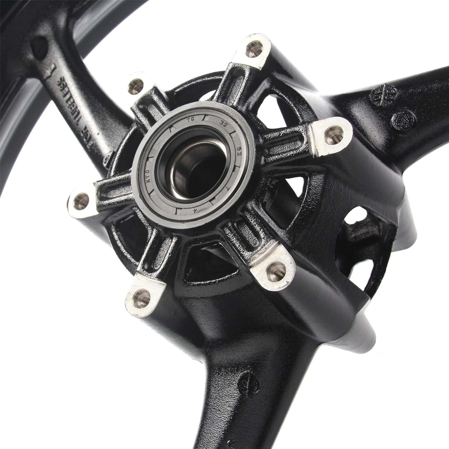 Matte Black Front Wheel Rim and Brake Discs Rotors Compatible with Suzuki GSXR 600 750 2011-2016, Motorcycle Replacement Accessories Parts