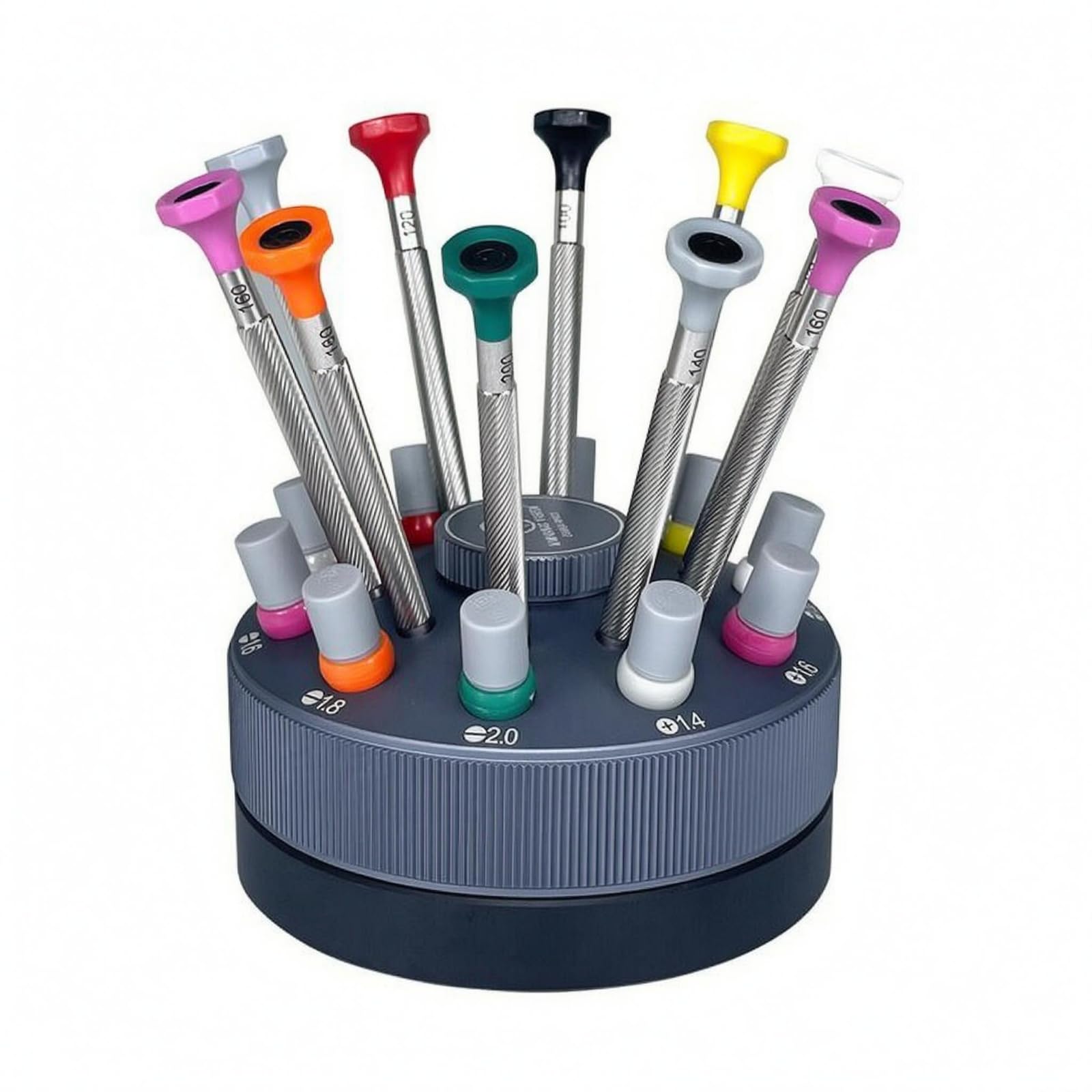 Set Cacciaviti Precisione Base Girevole Cacciaviti Precisione Punte Extra Kit Riparazione Orologi, Set Di Cacciaviti GY006 Con Punte A Croce E A Taglio, Più 10 Punte Aggiuntive
