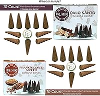 Vista 118 de TRUMIRI Incense Cones - Combo Pack of 20 Cone Incense - 10 Nag Champa + 10 Palo Santo - Insence Cones - Incense Cones Scented - Cone Incense Scents
