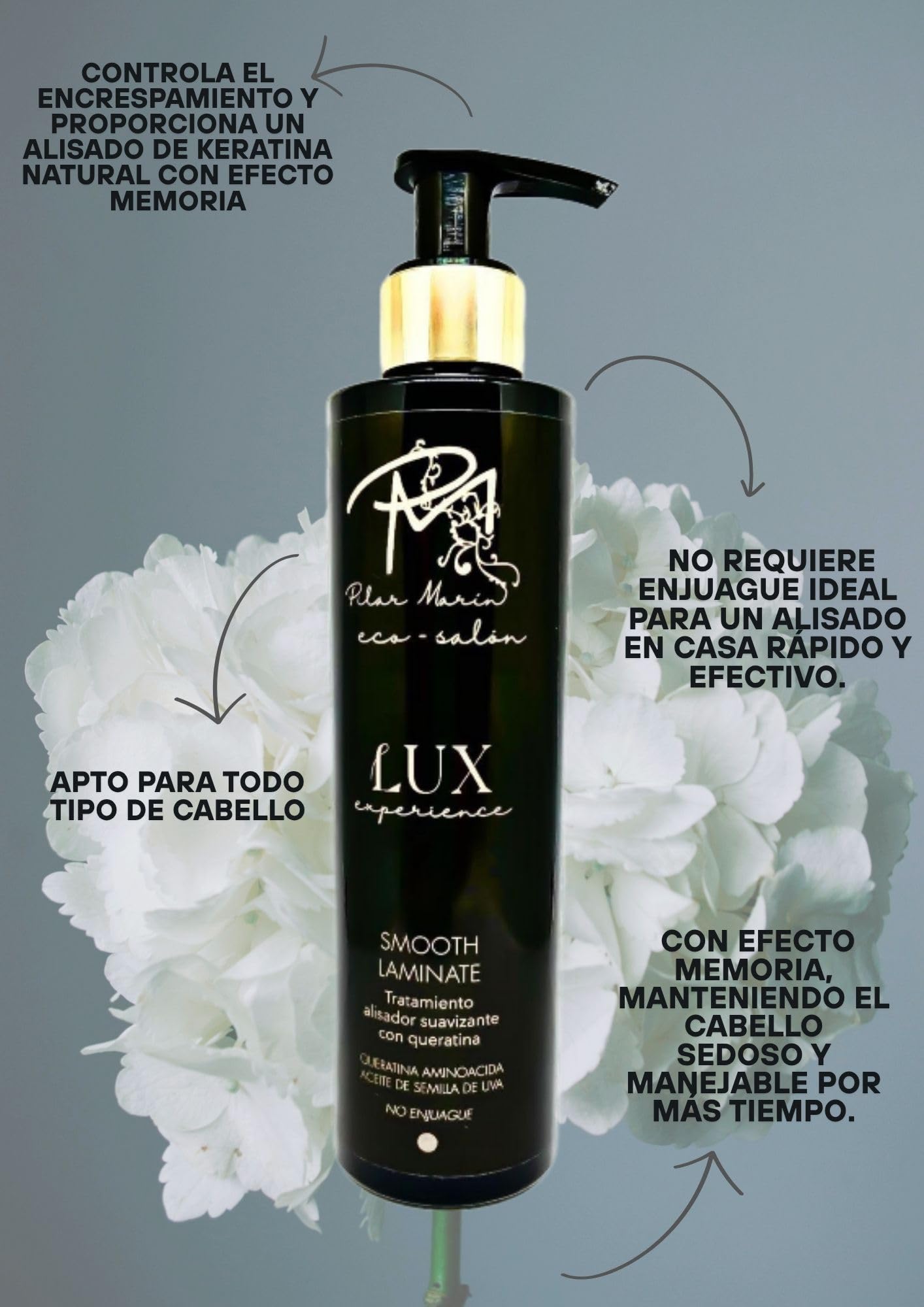 ALISADO DE QUERATINA - SMOOTH LAMINATE - LUX EXPERIENCE 250 ml. Crema Alisadora de Lujo para cabello Encrespado | ideal para Alisado Profesional en Casa | Recomendado por profesionales del cabello.