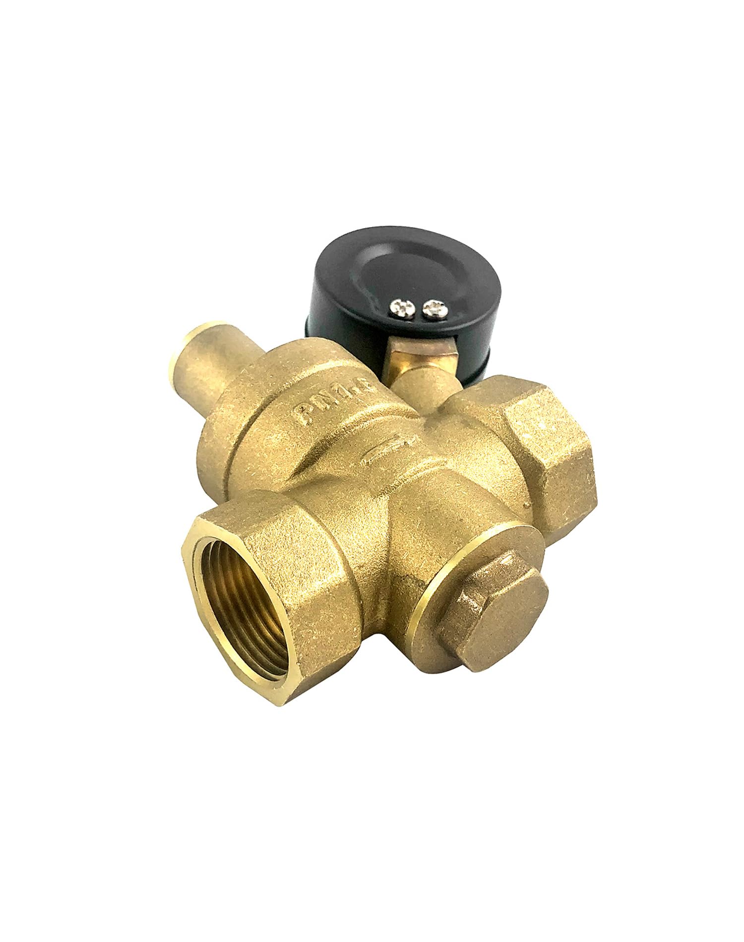 QWORK® 2 pièces DN20 reducteur de pression d'eau en laiton avec manomètre de soupape de réduction de pression réglable
