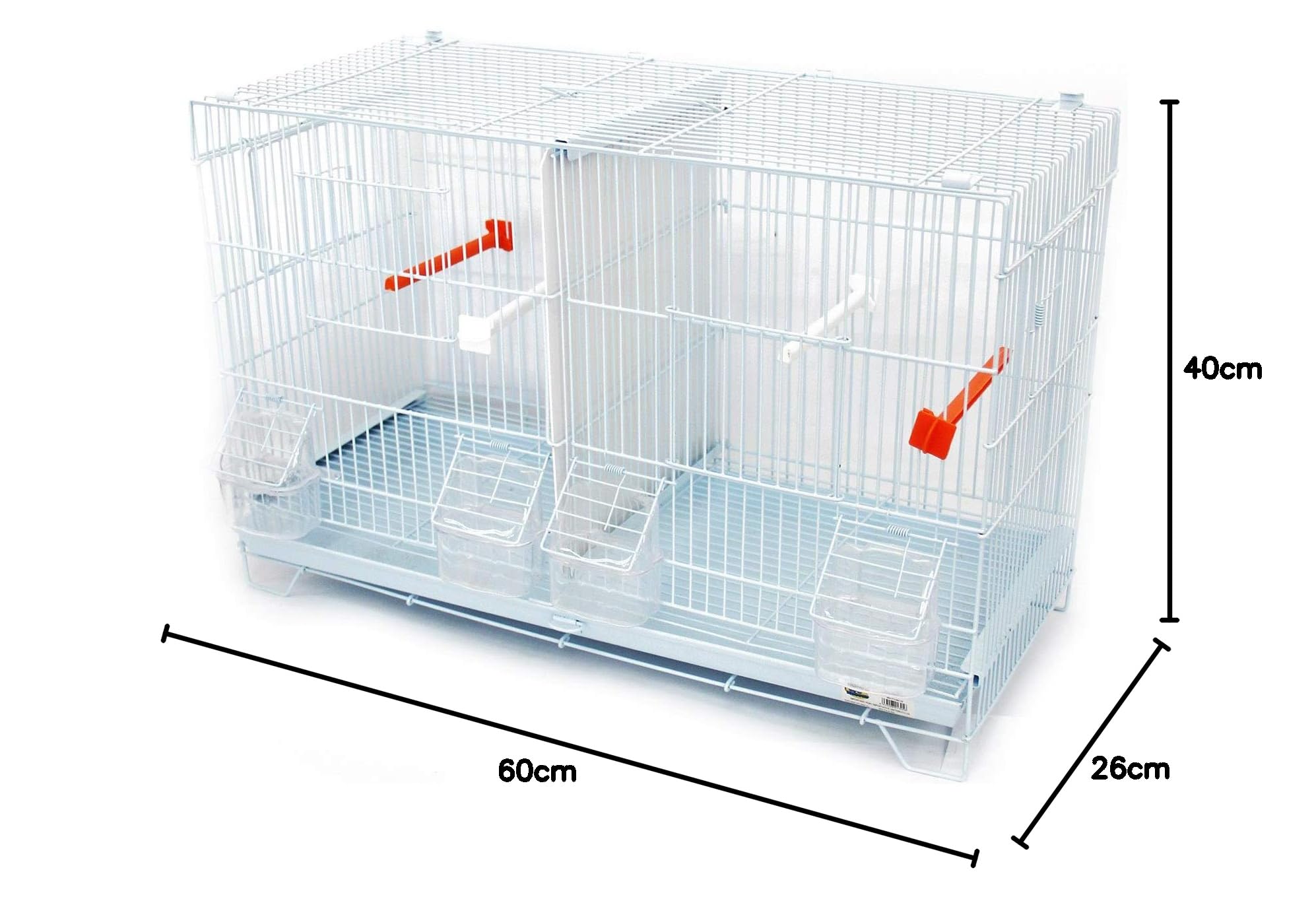 BPS Jaula de Incubación Jaula de Cría para Pájaros con Comedero Bebedero Saltador Cubeta Tamaño M/L (L: 60 x 26 x 40 cm) BPS-1305