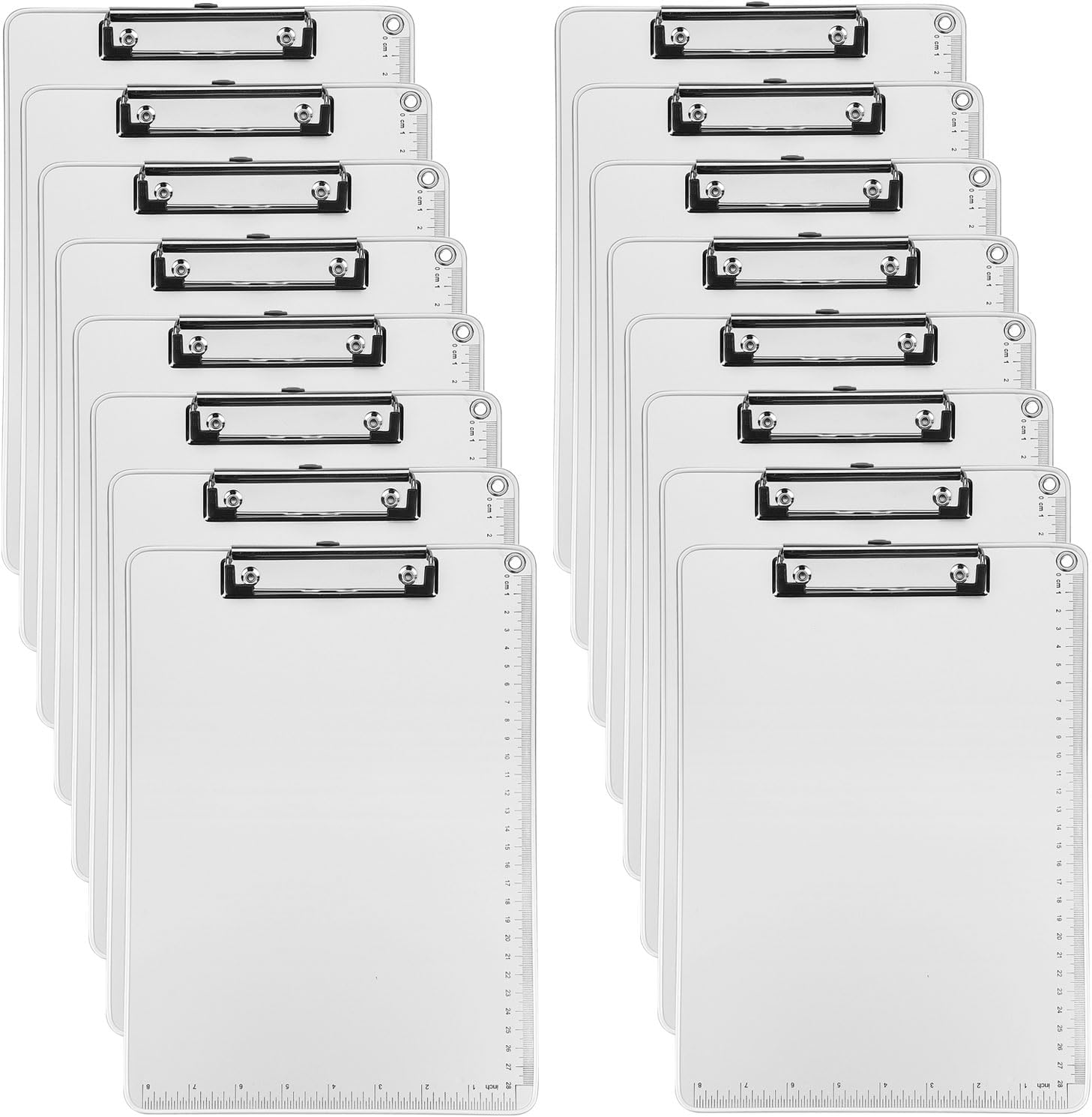 PATIKIL A4 Metal Clipboard, 16Pcs Heavy Duty Aluminum Clipboard Letter Size with Low Profile Clip for Classroom Home Office Outdoor, Size 12.5 x 9 Inch