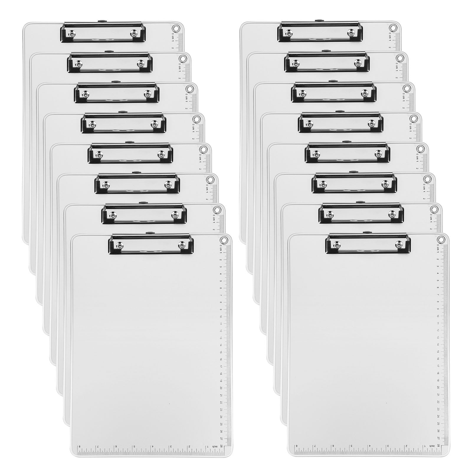 PATIKIL A4 Metal Clipboard, 16Pcs Heavy Duty Aluminum Clipboard Letter Size with Low Profile Clip for Classroom Home Office Outdoor, Size 12.5 x 9 Inch