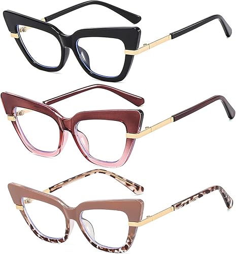 Miniatura 1 de bullabulling Gafas de lectura con bloque de luz azul para mujer, diseño elegante con filtro de rayos UV