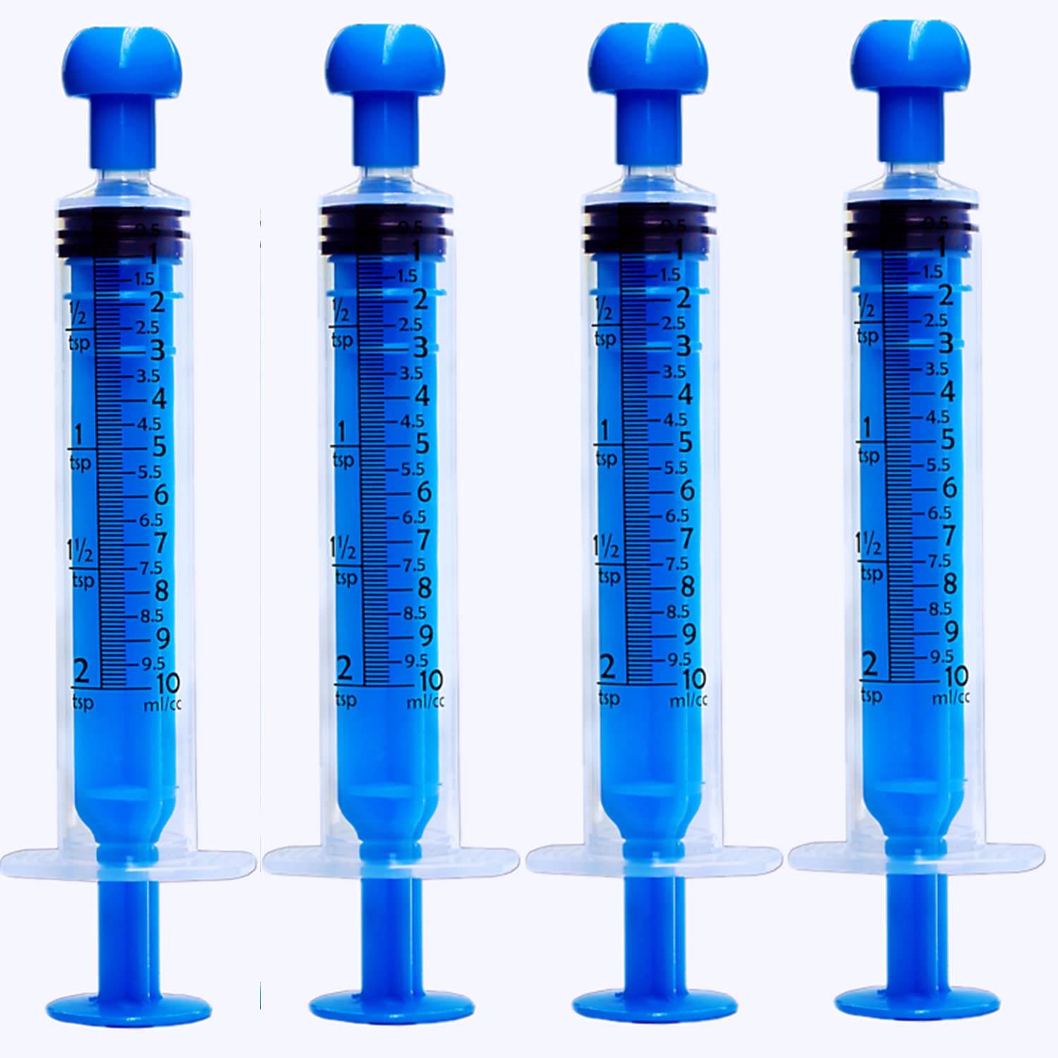 15 Pack 10ml/cc Plastic Syringes and Cover, Individually Sealed Measuring Syringe Tools for Scientific Labs, Feeding Pets, Hobby Crafts, Jello Shot Party Favors(Blue)