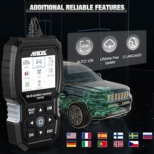 Miniatura 6 de ANCEL LD700 Herramienta de diagnóstico de todos los sistemas para Land Rover Jaguar, escáner OBD2 de funciones completas con registro de batería de