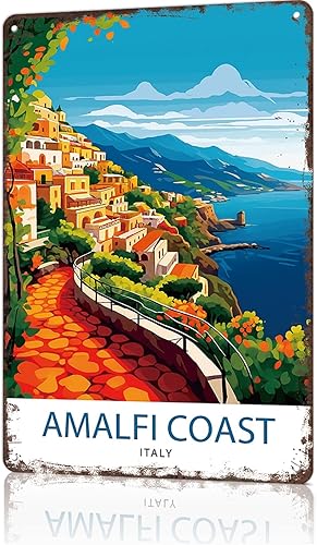 Funny Signs Poster 8x12inch Aluminum metal Tin Sign Amalfi Coast Wall Art Decoration Painting For Home Room Office Decor