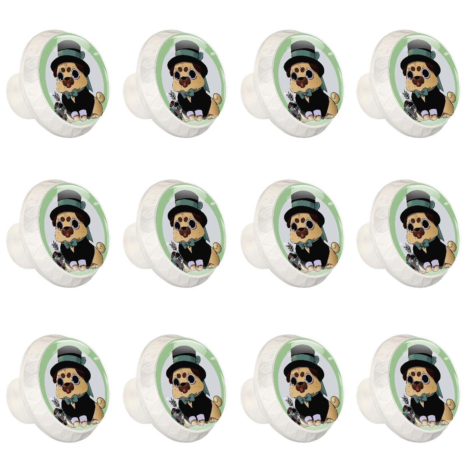 Boutons d'armoires de cuisine ronds à excellente prise en main, poignée meuble animal vert 12x