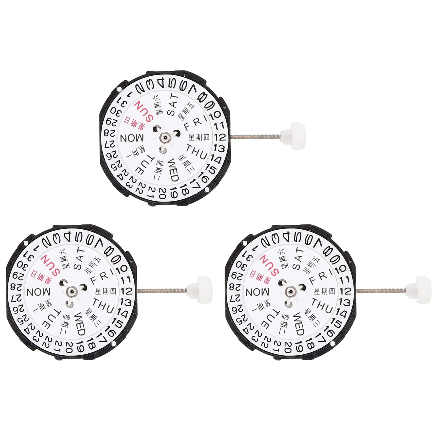 Vjsujehgy 3X Watch Movement, Three Hands Movement Movement Quartz Watch Movement, SL28 (Dual Calendar)