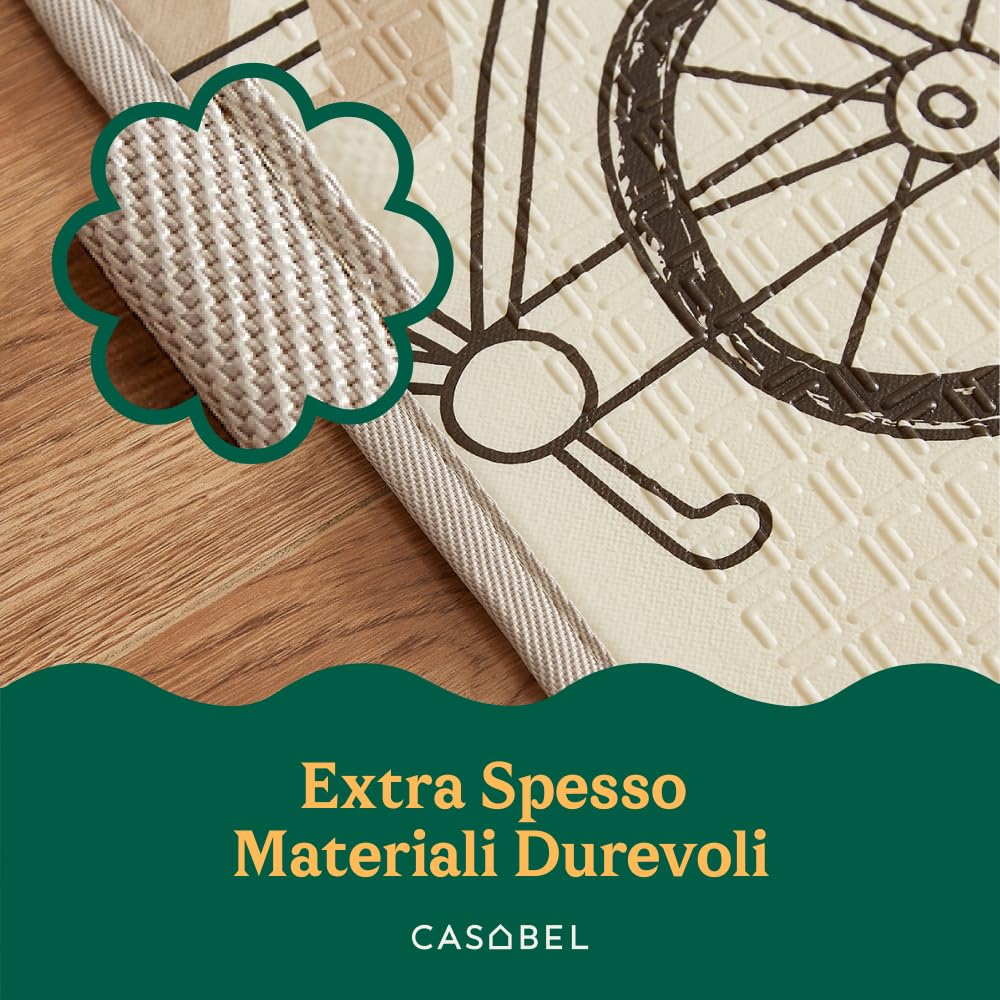 CASABEL tappeto gioco per bambini, morbido, 180x150cm, motivo elefante