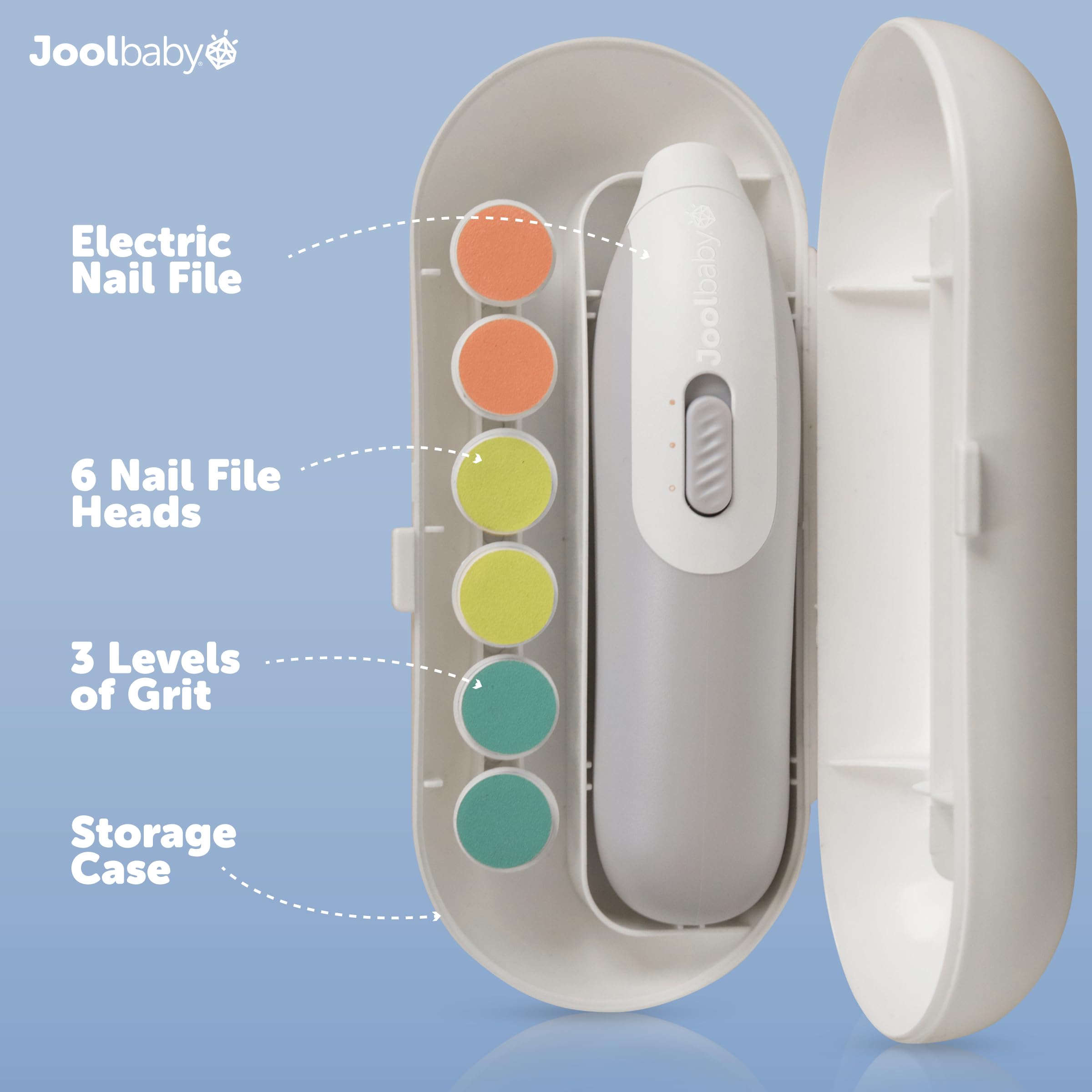 Jool Baby Electric Nail File – Built-in Light & Quiet Operation for Quick & Easy Nail Trimming
