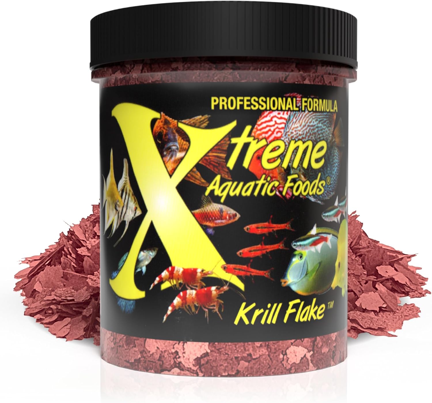 Xtreme Krill Flakes – Premium Max Protein Freshwater Fish Food with 100% Krill and Shrimp, & Vitamins for Optimal Immune and Digestive Health, Boosts Color & Energy – USA Farm Grown (1oz)