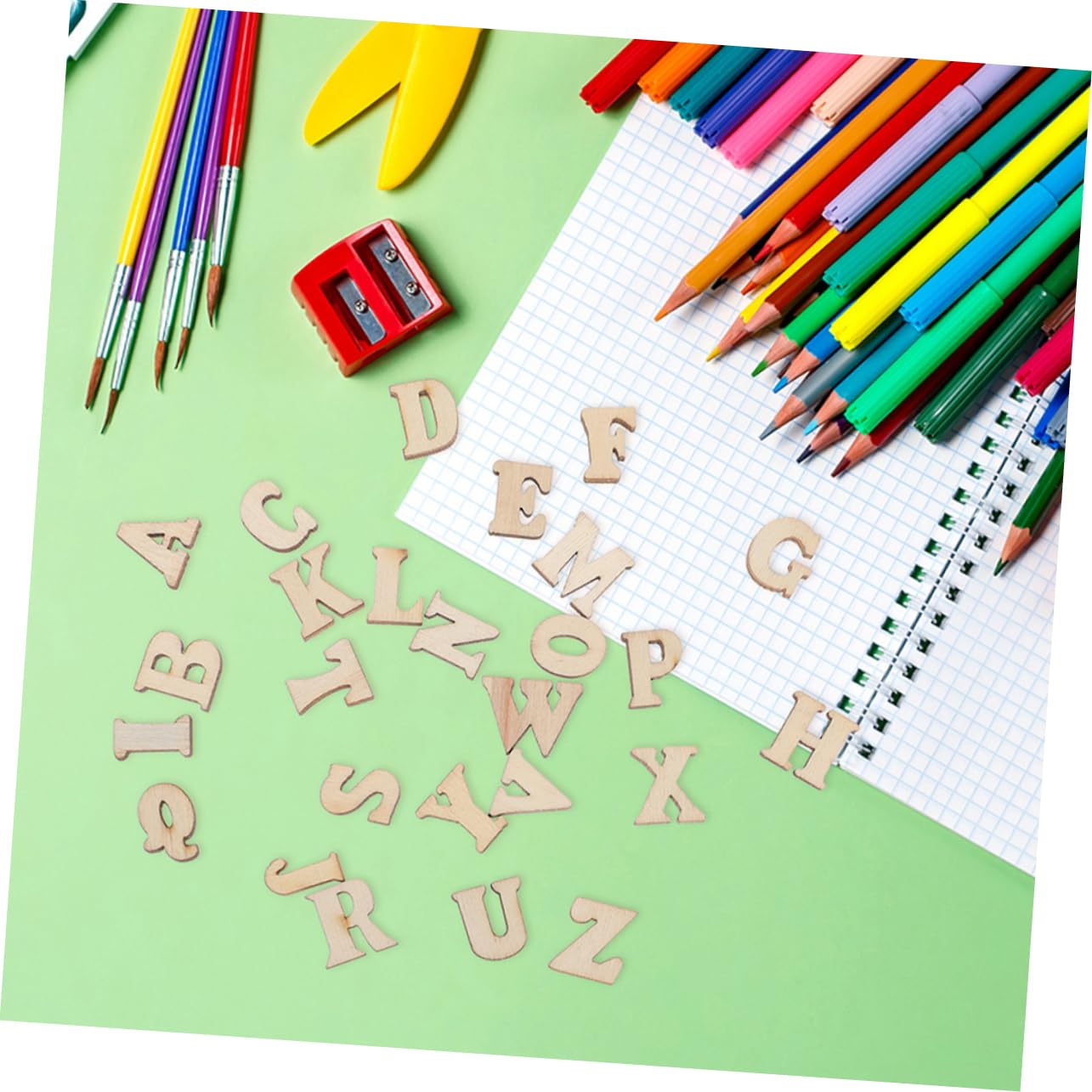 KOMBIUDA Letters for Decor 104pcs Wooden Letters DIY Craft Wood Pieces for Wall Art